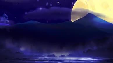 高清蔚蓝明月动态背景视频视频的预览图